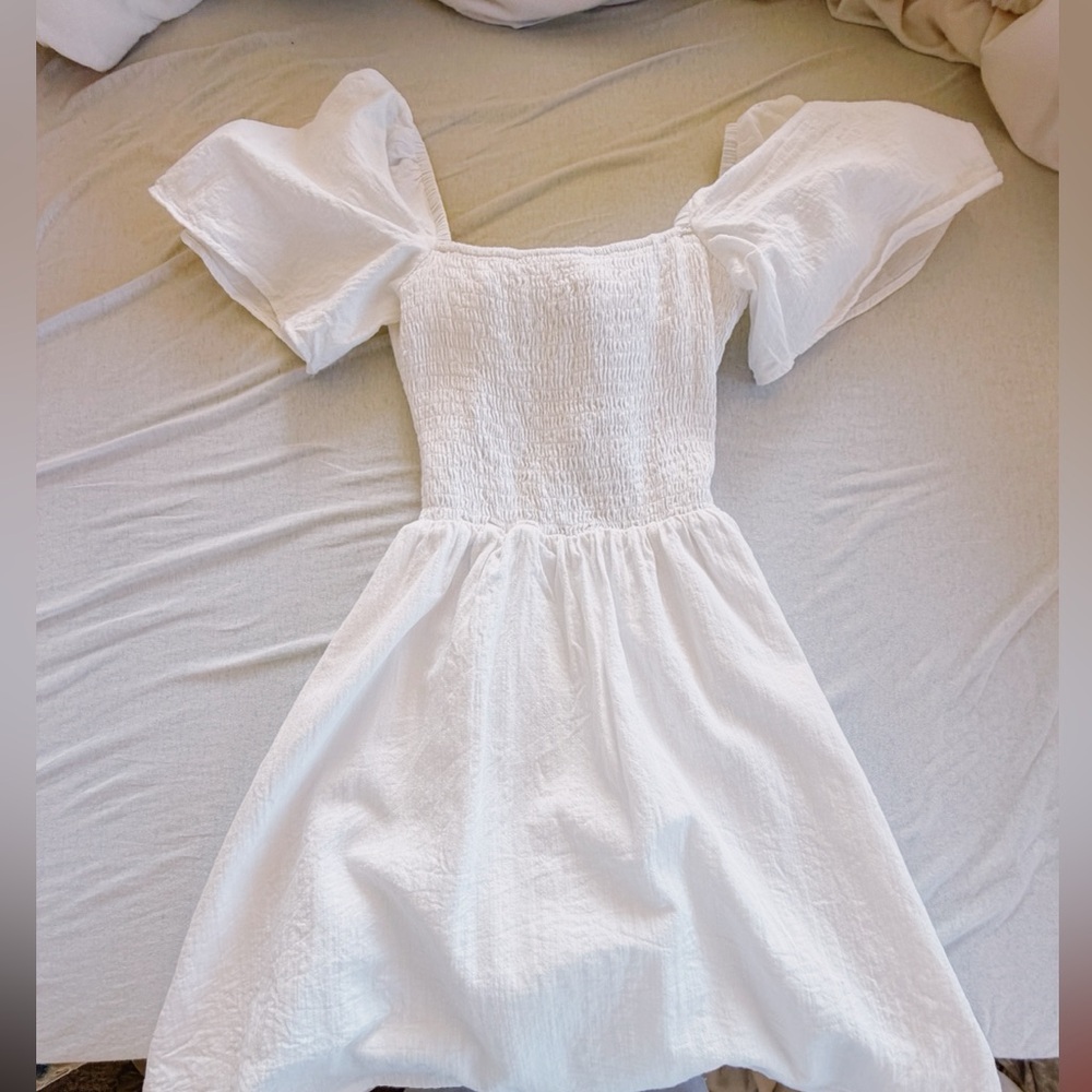 Princess Polly White Puff-Sleeve Mini Dress